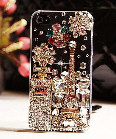 case phone bling iphone tower luxury diamond eiffel 3d cases pearl perfume 4s rhinestone bottle unique couple samsung shiny crystal